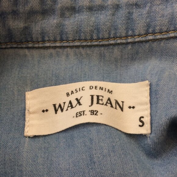 Wax Jean Classic Denim Shirt Lightweight Chambray Cotton Blend Size Small - Picture 2 of 3